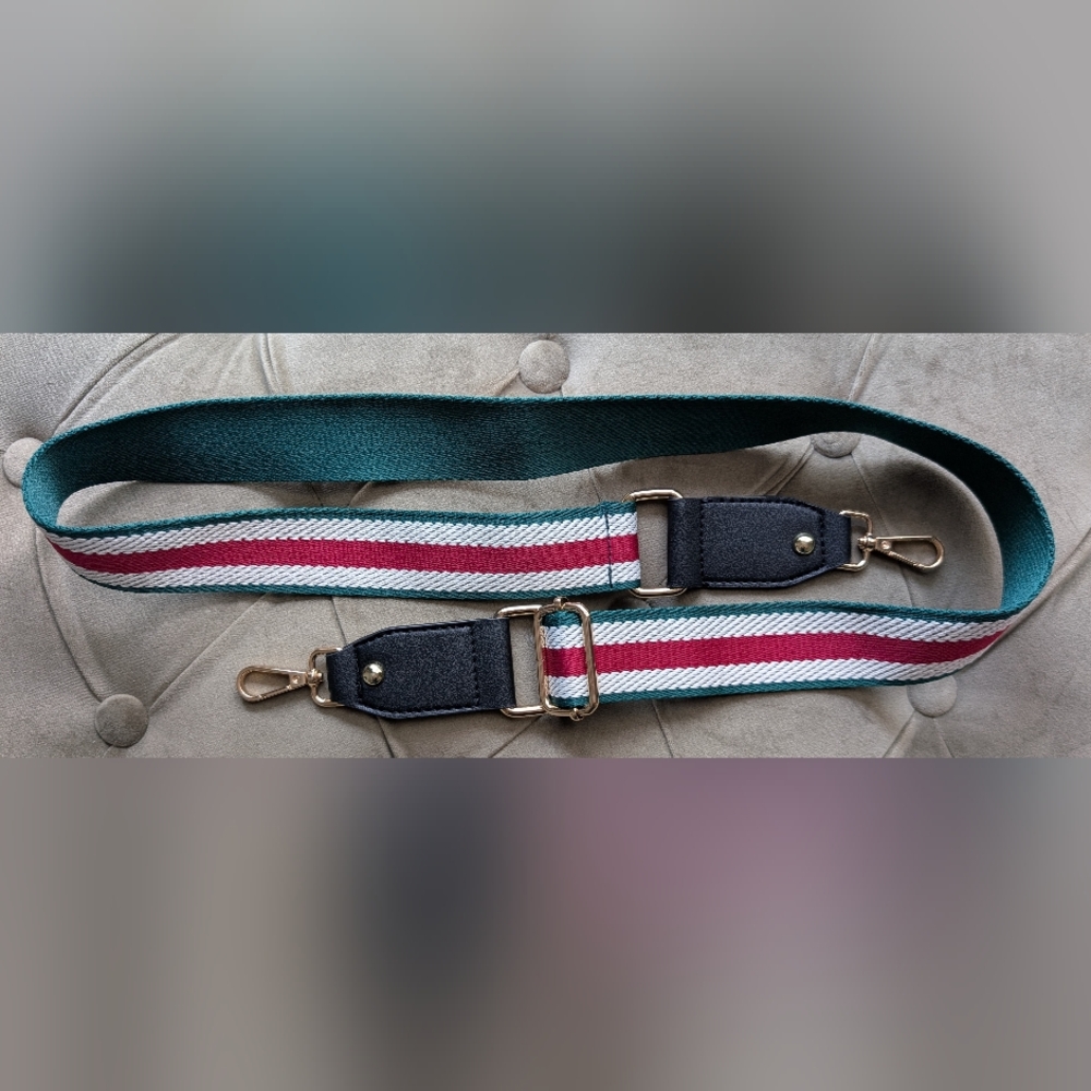Stylish Green and Red Stripe Shoulder Strap